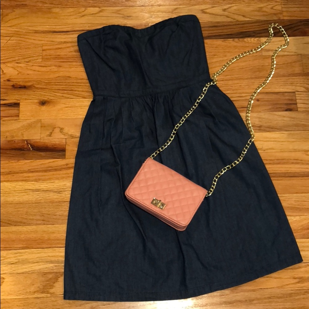 Strapless Old Navy dark denim wash dress